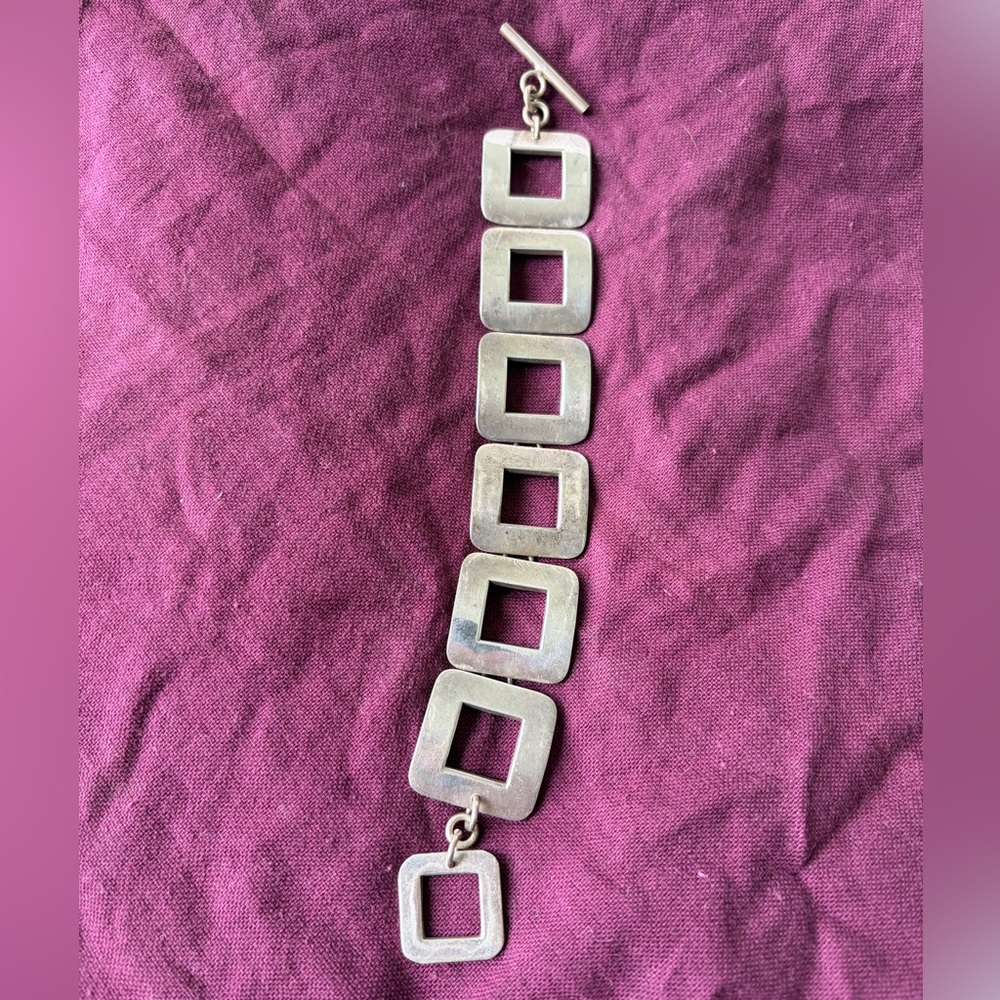 Sterling Silver Geometric Bracelet